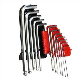 12 stk Long Arm Ball Point Plated Hex Ket Set, SAE